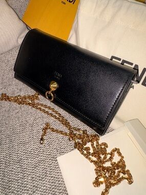 Fendi Roma Wallet with Gold Chain